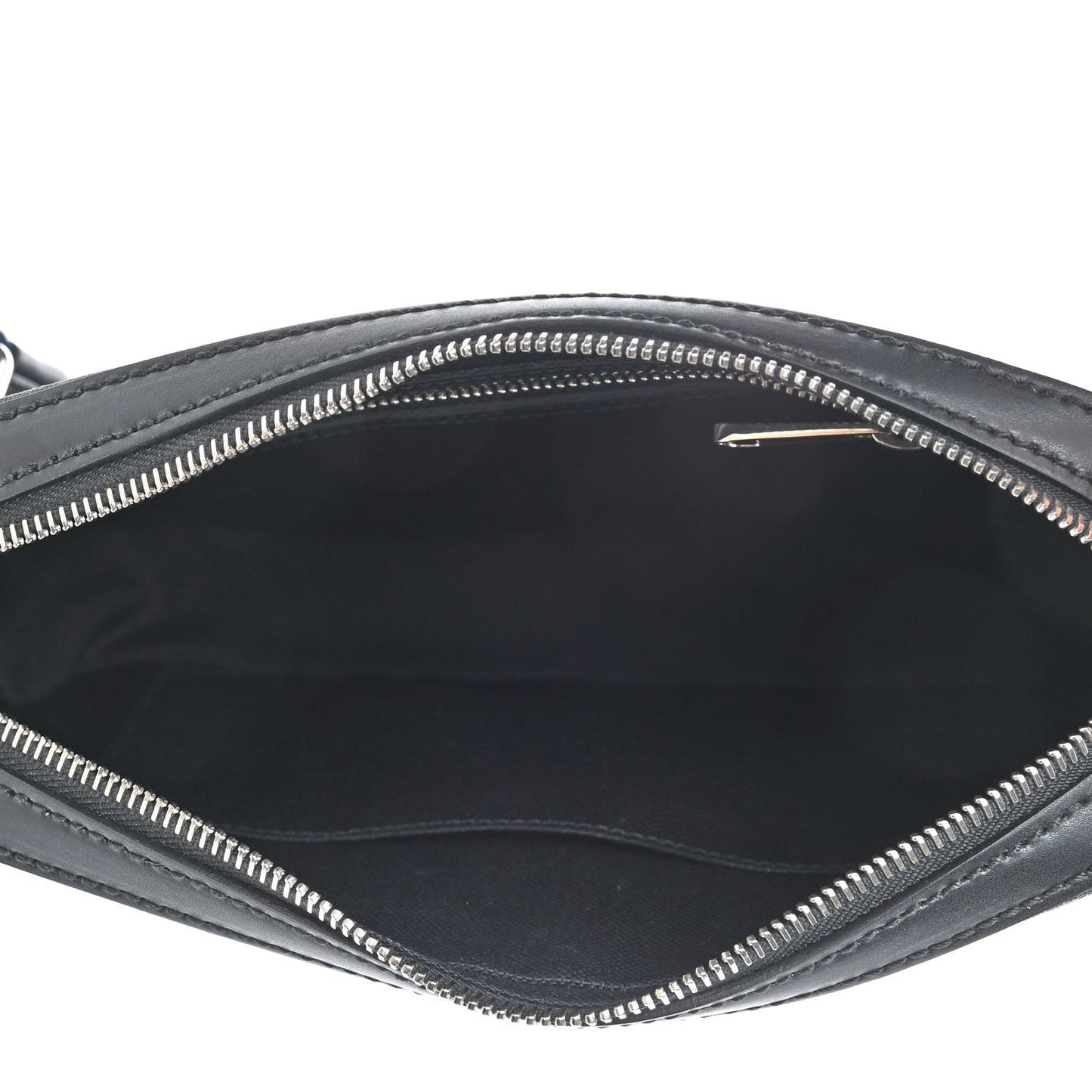 GG Supreme Monogram Appia Calfskin Web Wristlet Black