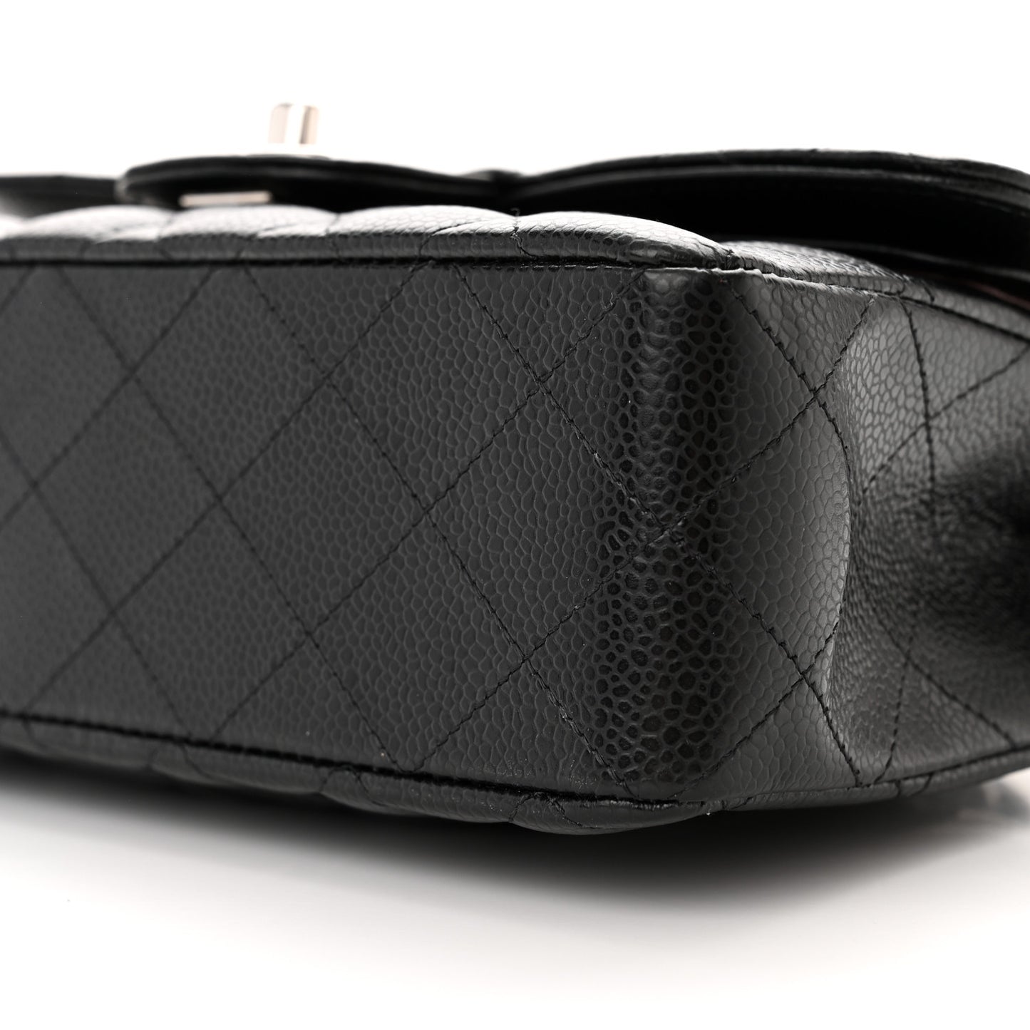 Caviar Quilted Small Double Flap Black