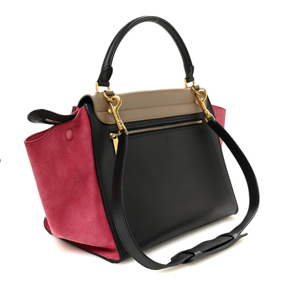 Celine Smooth Calfskin Suede Medium Tri-Color Trapeze Pink 3 of 9