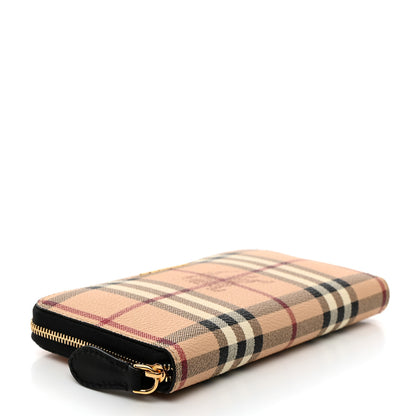 Burberry Haymarket Check Large Ziggy Zip Around Wallet Black 4 of 9