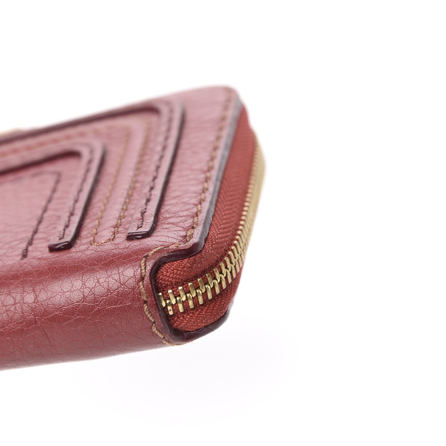Grained Calfskin Marcie Long Zip Around Wallet Red