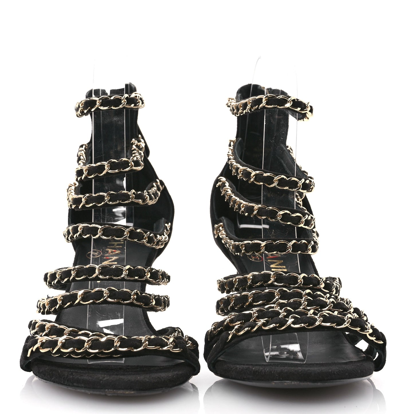 Kid Suede Chain CC Sandals 38 Black