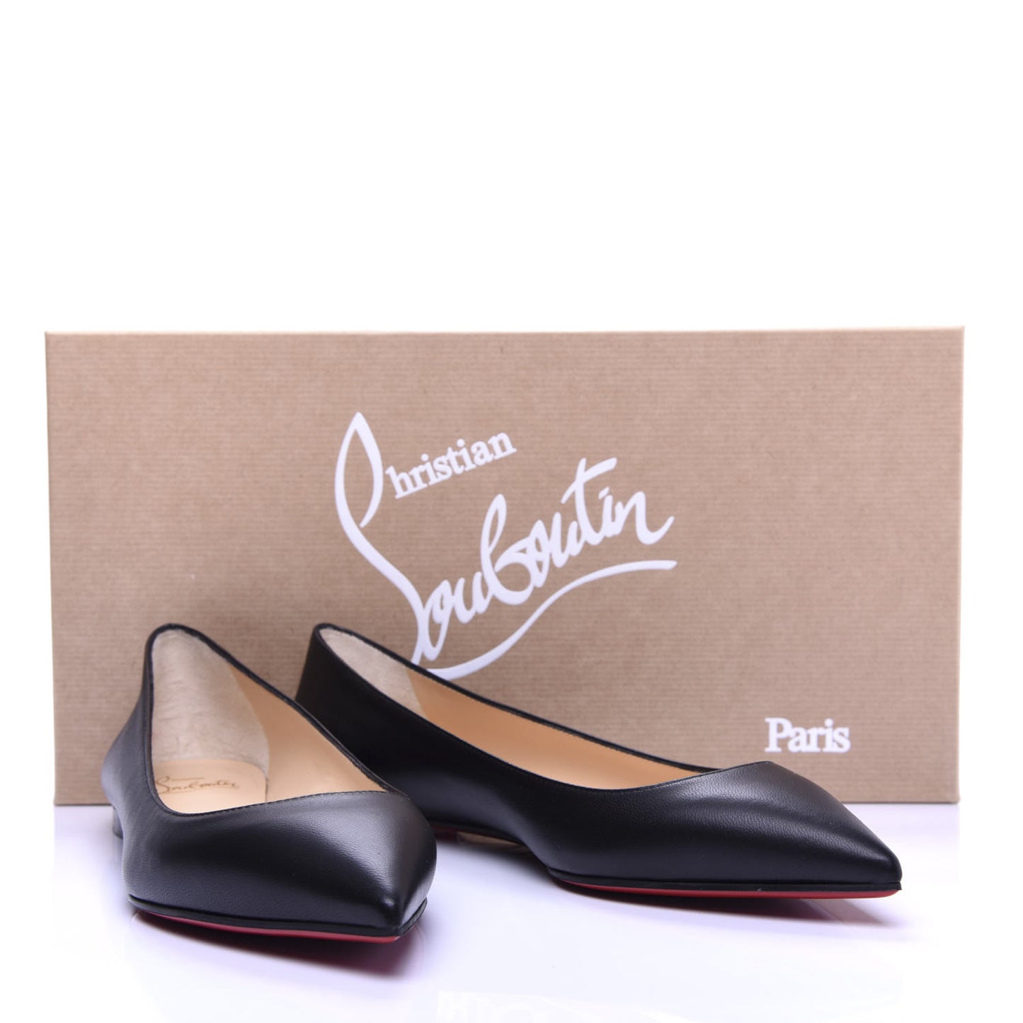 Shiny Nappa Ballalla Flats 37.5 Black