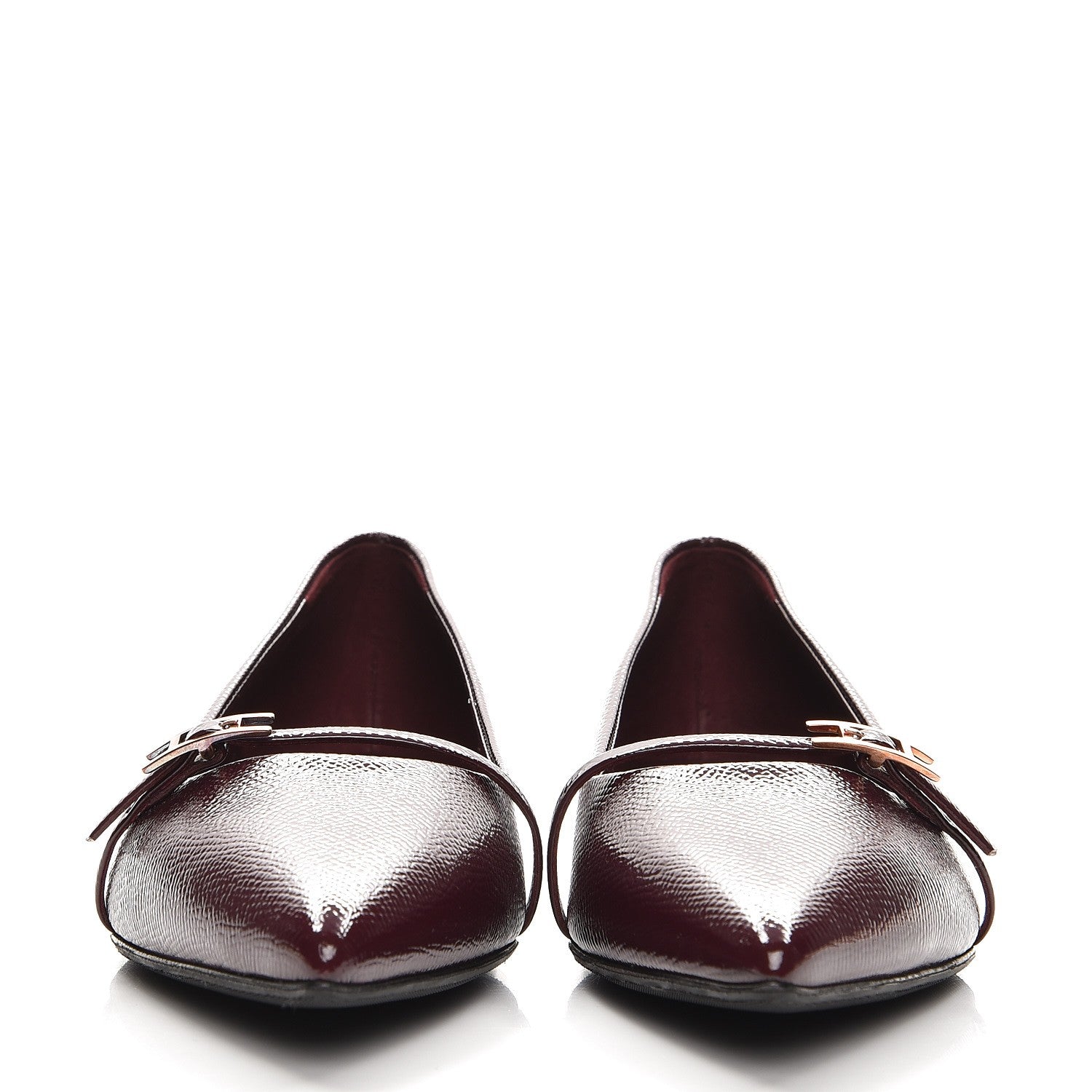 Hermes Patent Epsom Laura Ballerina Flats 36.5 Bordeaux 3 of 7