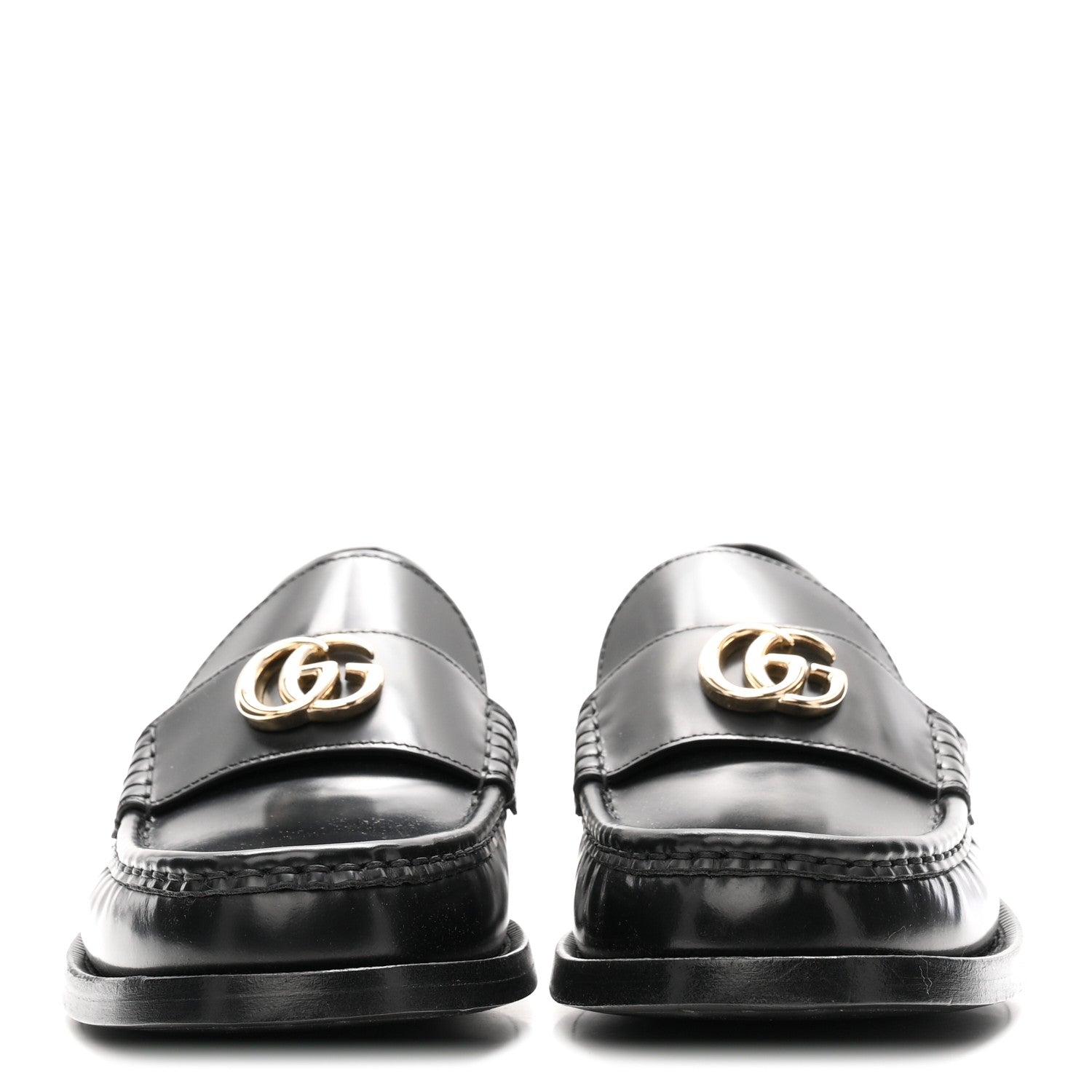 Gucci Calfskin Millennial Ribot Womens GG Loafers 40 Black 3 of 10
