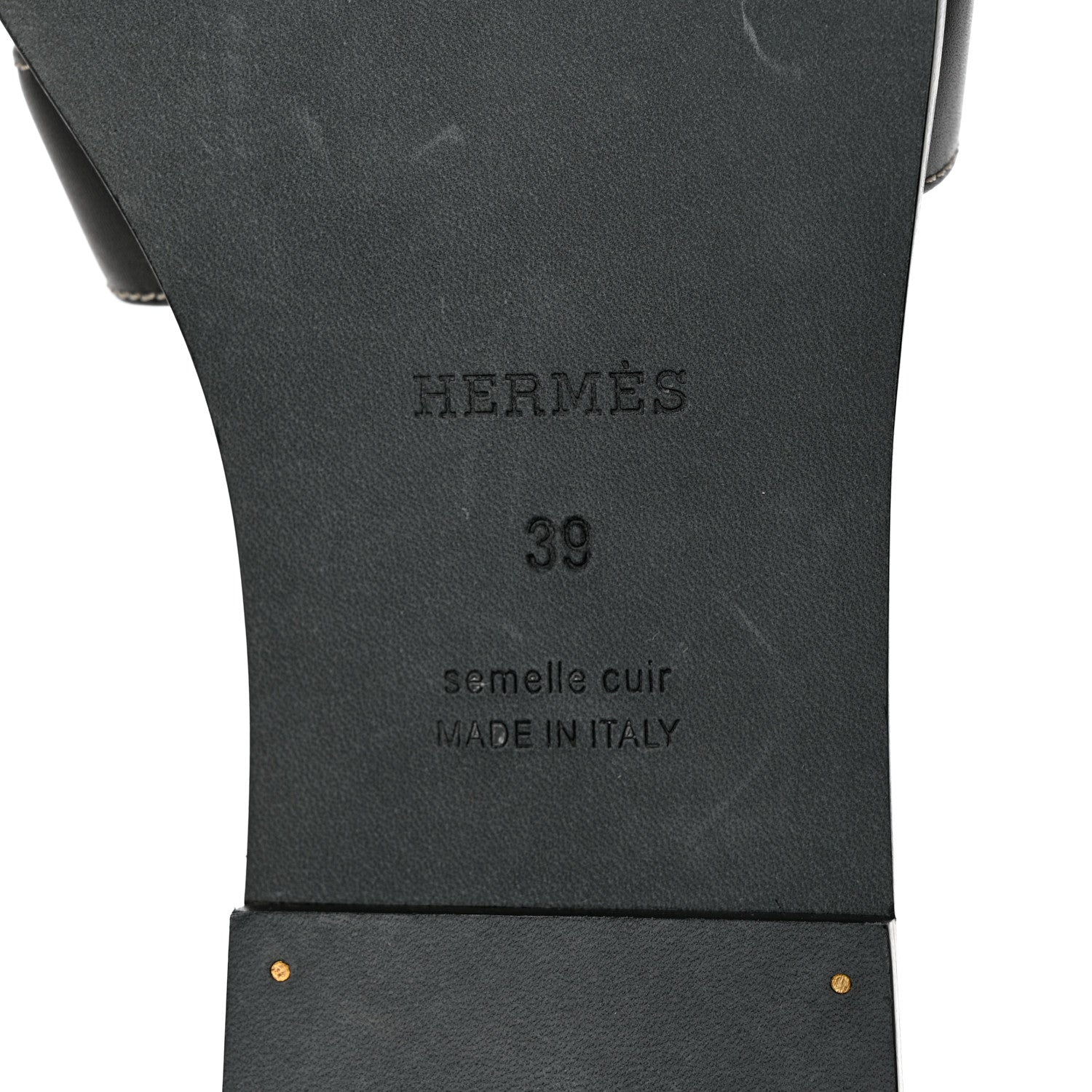 Hermes Box Calfskin Oran Sandals 39 Black 8 of 9