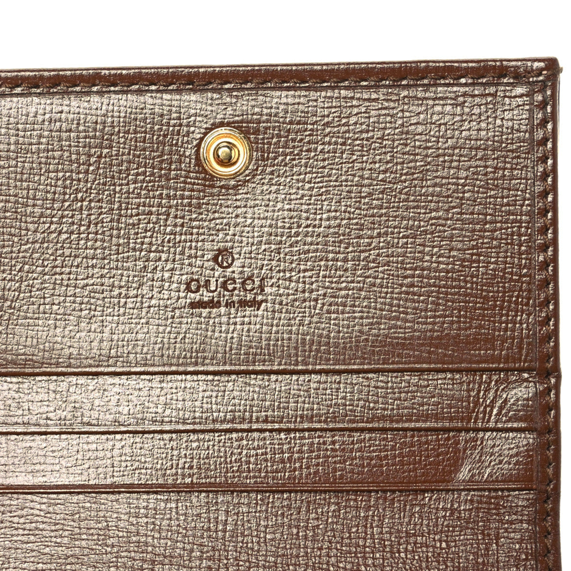 GG Supreme Monogram Horsebit 1955 Card Case Wallet Beige Ebony Brown Sugar