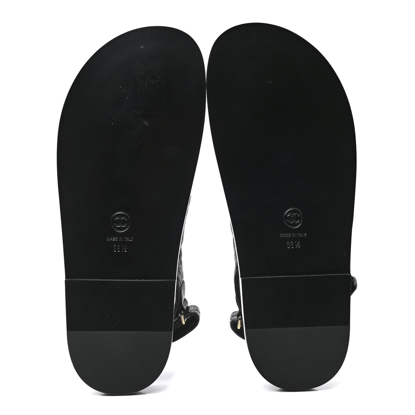 Grained Calfskin Velcro Dad Sandals 38.5 Black