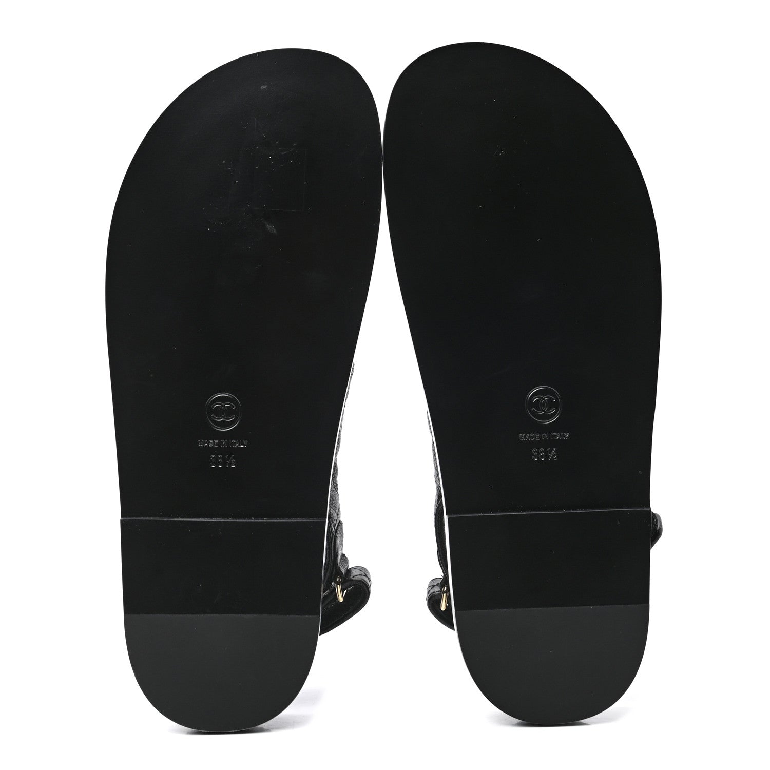 Chanel Grained Calfskin Velcro Dad Sandals 38.5 Black 5 of 8