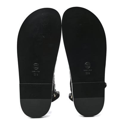 Chanel Grained Calfskin Velcro Dad Sandals 38.5 Black 5 of 8