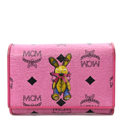MCM Visetos Rabbit Tri-Fold Wallet Pink 1 of 11