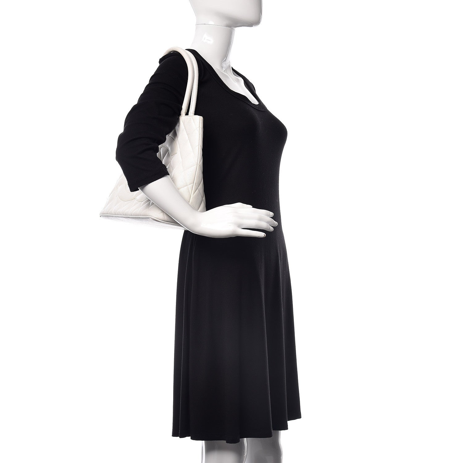 Chanel Caviar Quilted Medallion Tote White 2 of 10