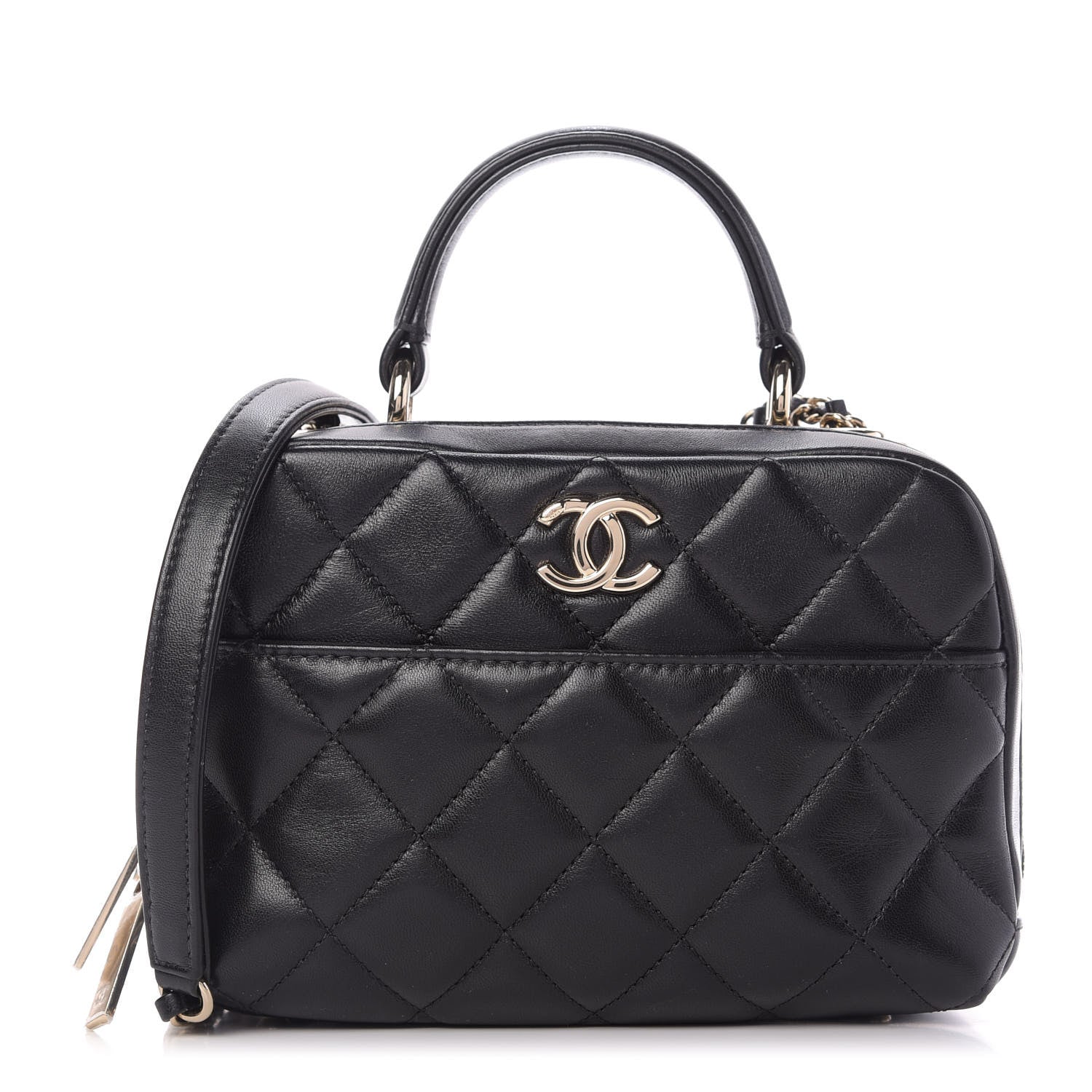 Chanel Lambskin Quilted Small Trendy CC Bowling Bag Black 1 of 9