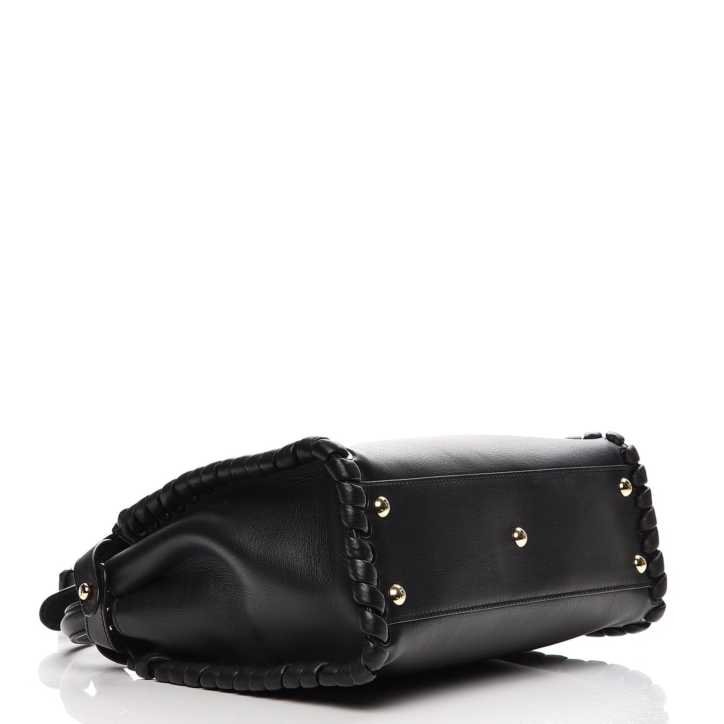 Vitello Seta Lace Up Medium Peekaboo Iconic Satchel Black