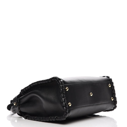 Fendi Vitello Seta Lace Up Medium Peekaboo Iconic Satchel Black 5 of 9