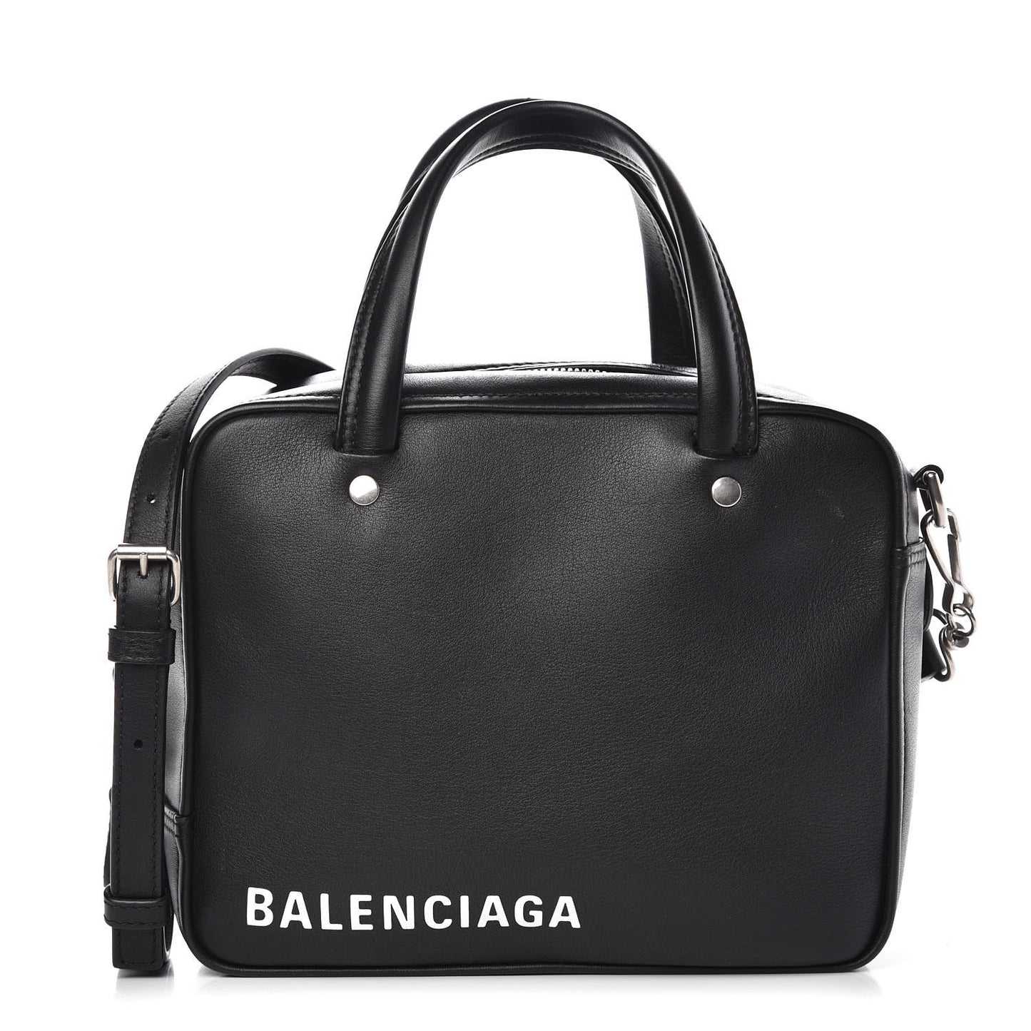 Shiny Day Calfskin XS Triangle Square Bag Black