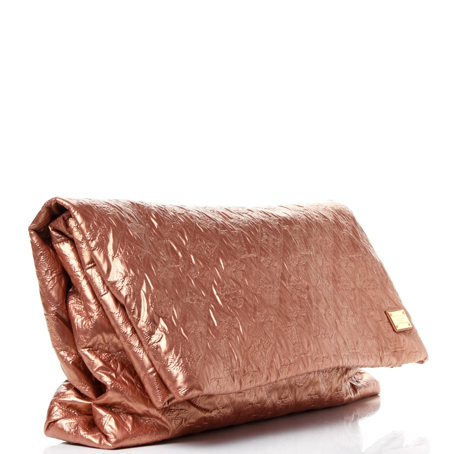 Jacquard Quilted Monogram Limelight Clutch GM Rose Gold