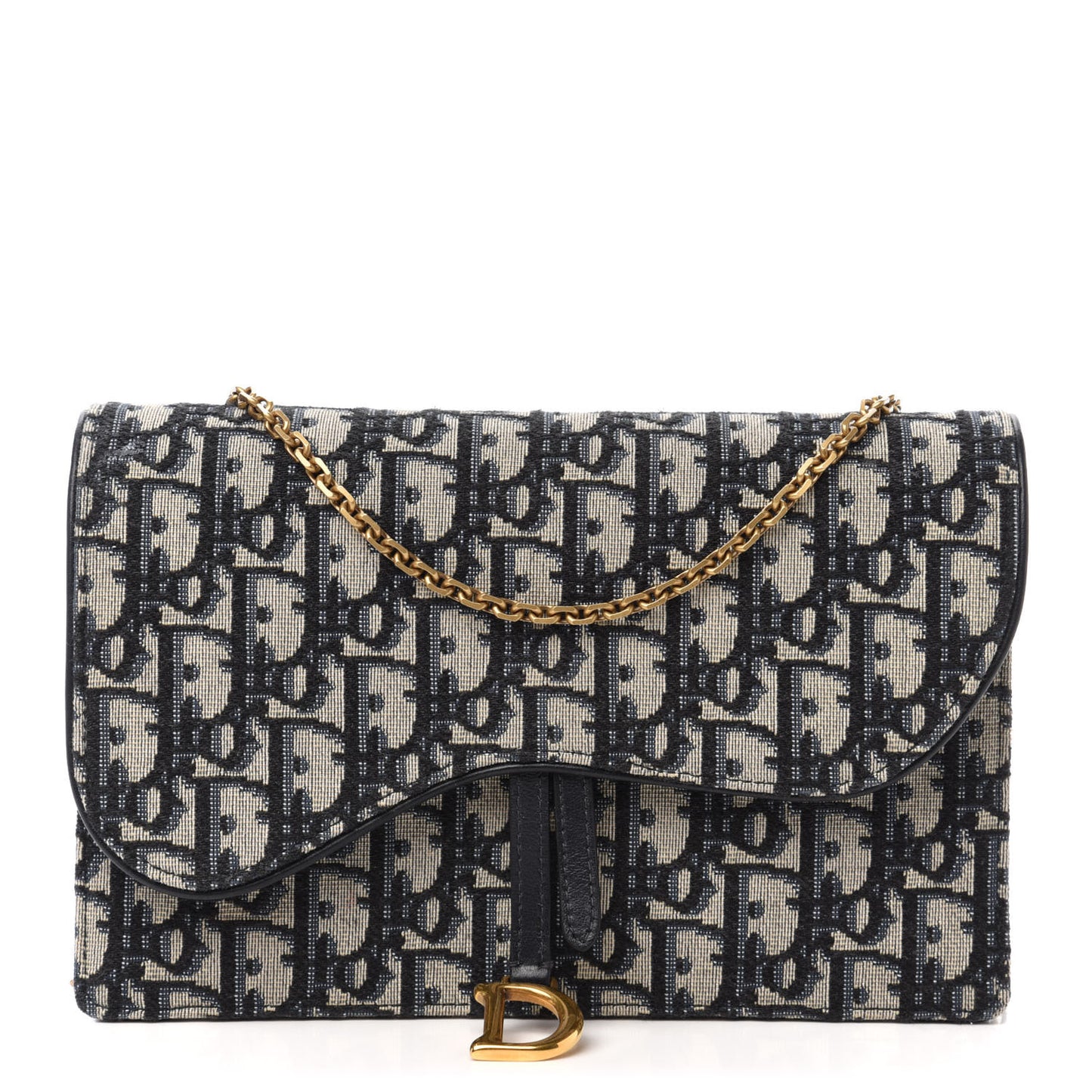 Oblique Saddle Chain Pouch Blue