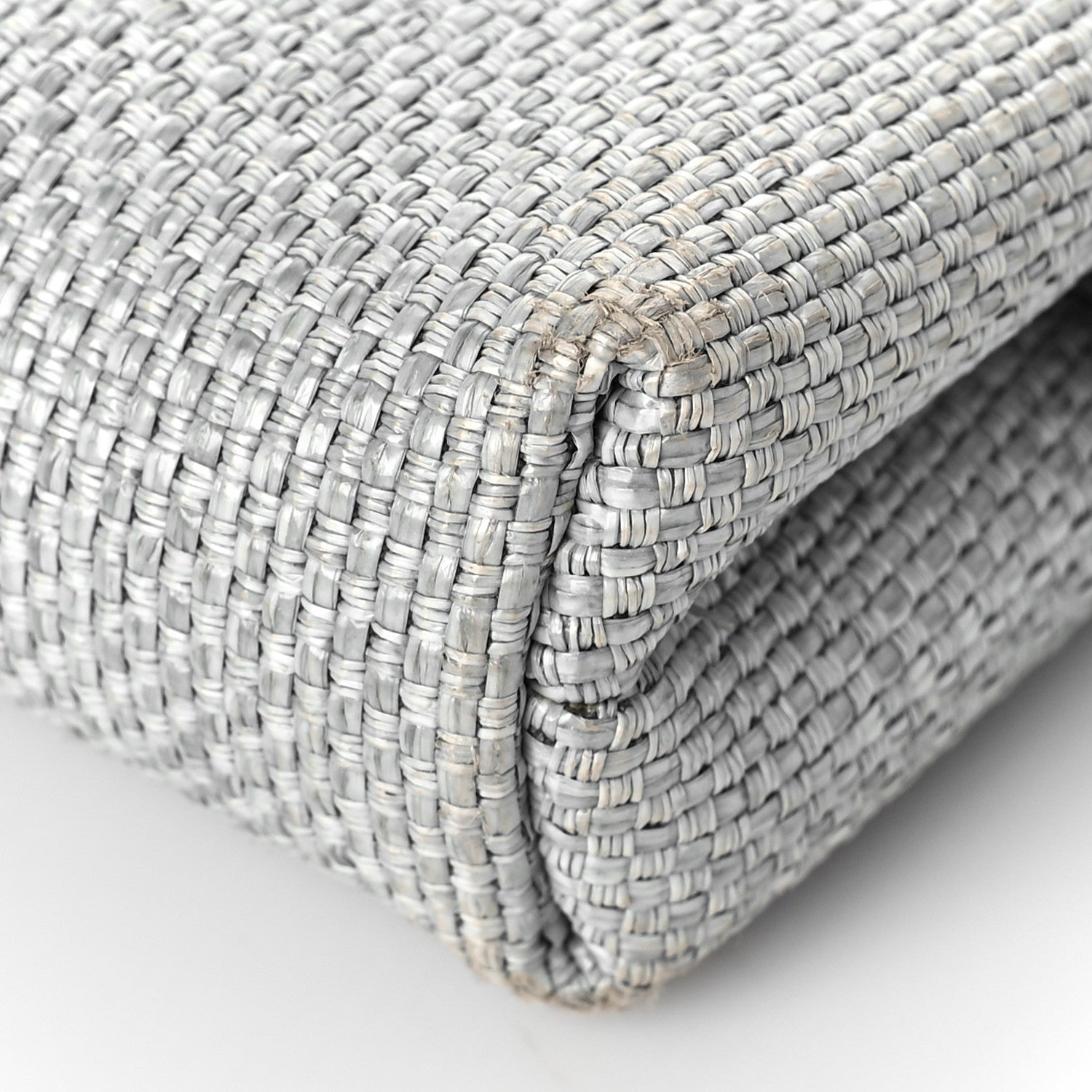 Chanel Woven Straw Raffia Deauville Cosmetic Pouch Grey 9 of 11