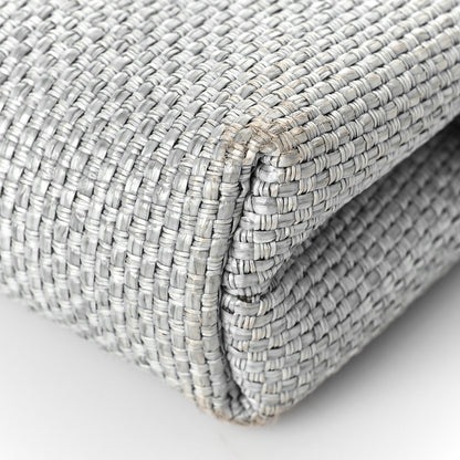 Chanel Woven Straw Raffia Deauville Cosmetic Pouch Grey 9 of 11