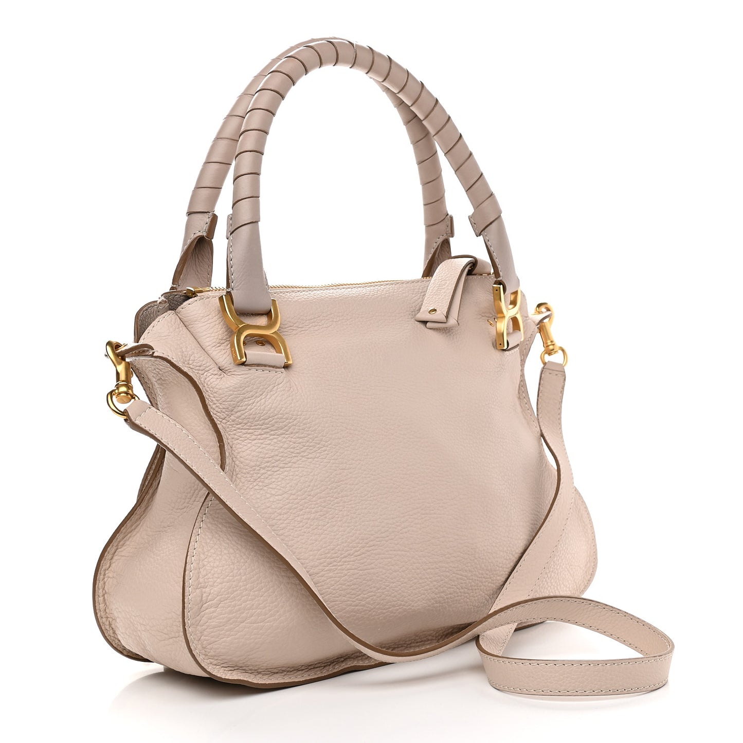 Calfskin Medium Marcie Satchel Powder Beige