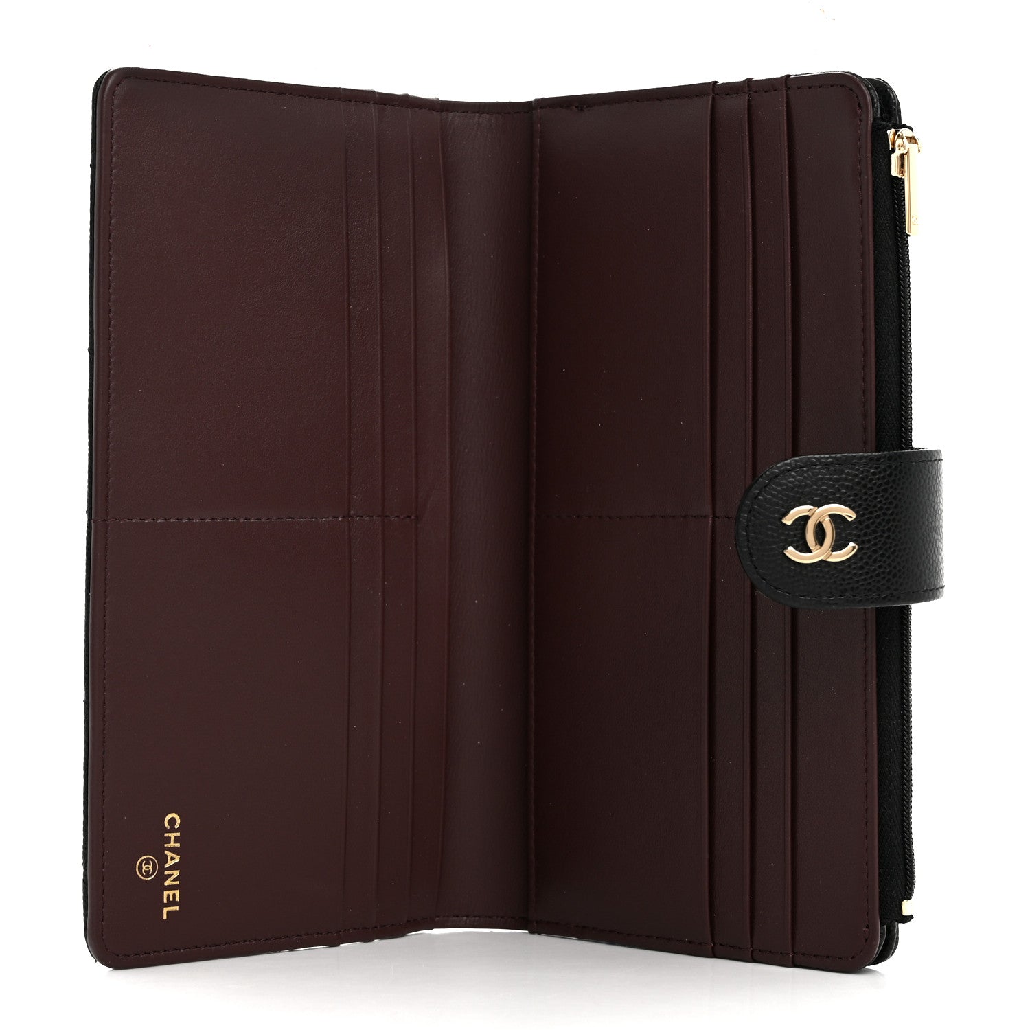Chanel Caviar Quilted Long Zip Wallet Black 5 of 9