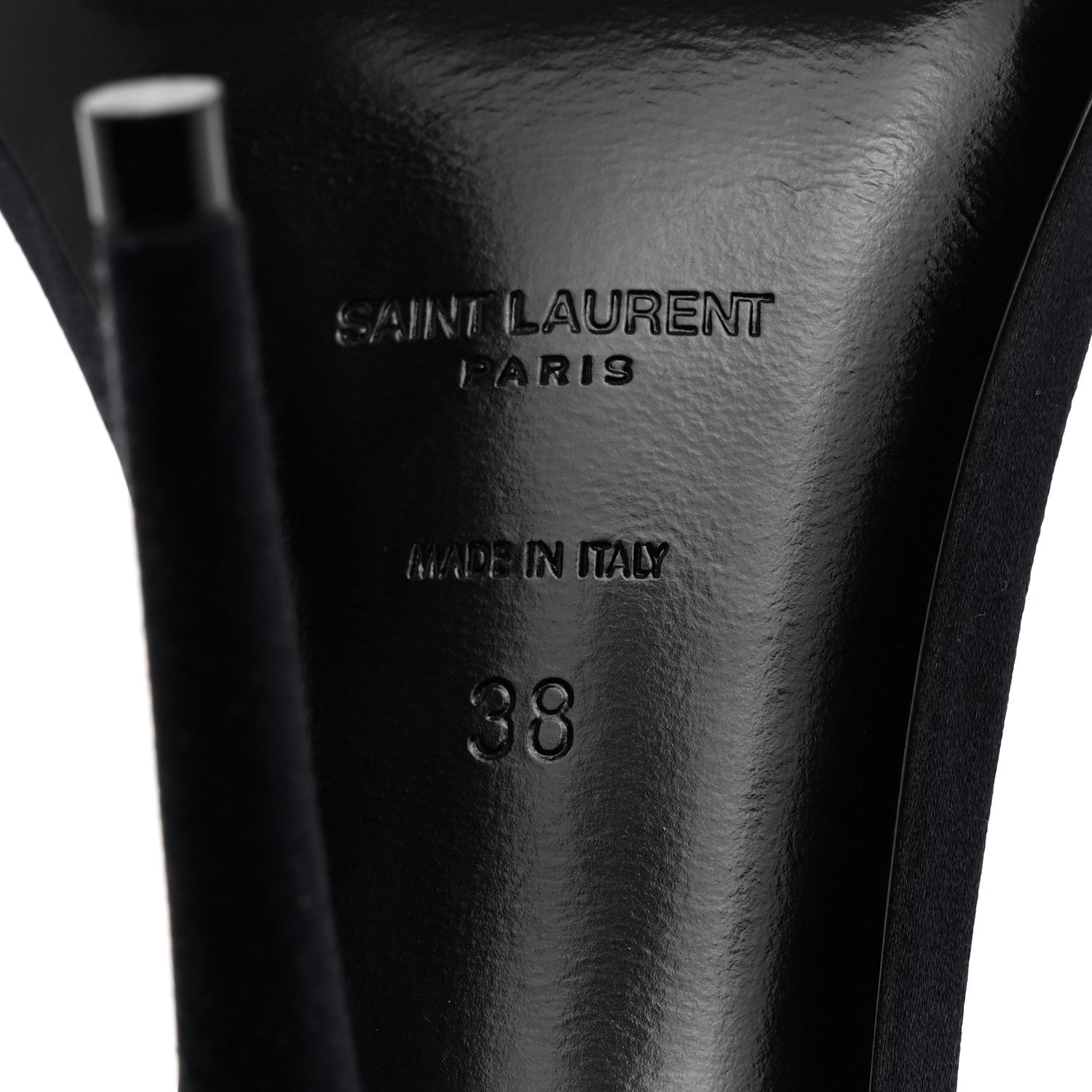 Saint Laurent Crepe Satin Dive Mule Sandals 38 Patriot Navy 8 of 8