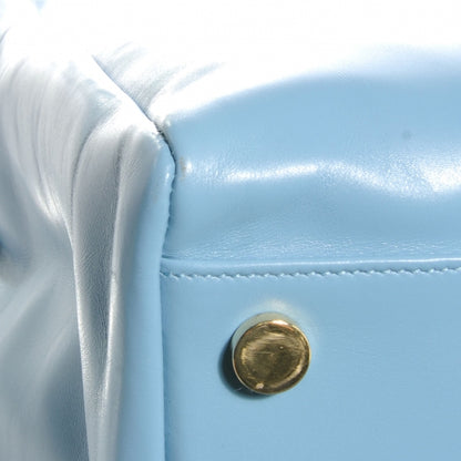 Saint Laurent Leather Reversible East West Shopper Tote Sky Blue 6 of 9