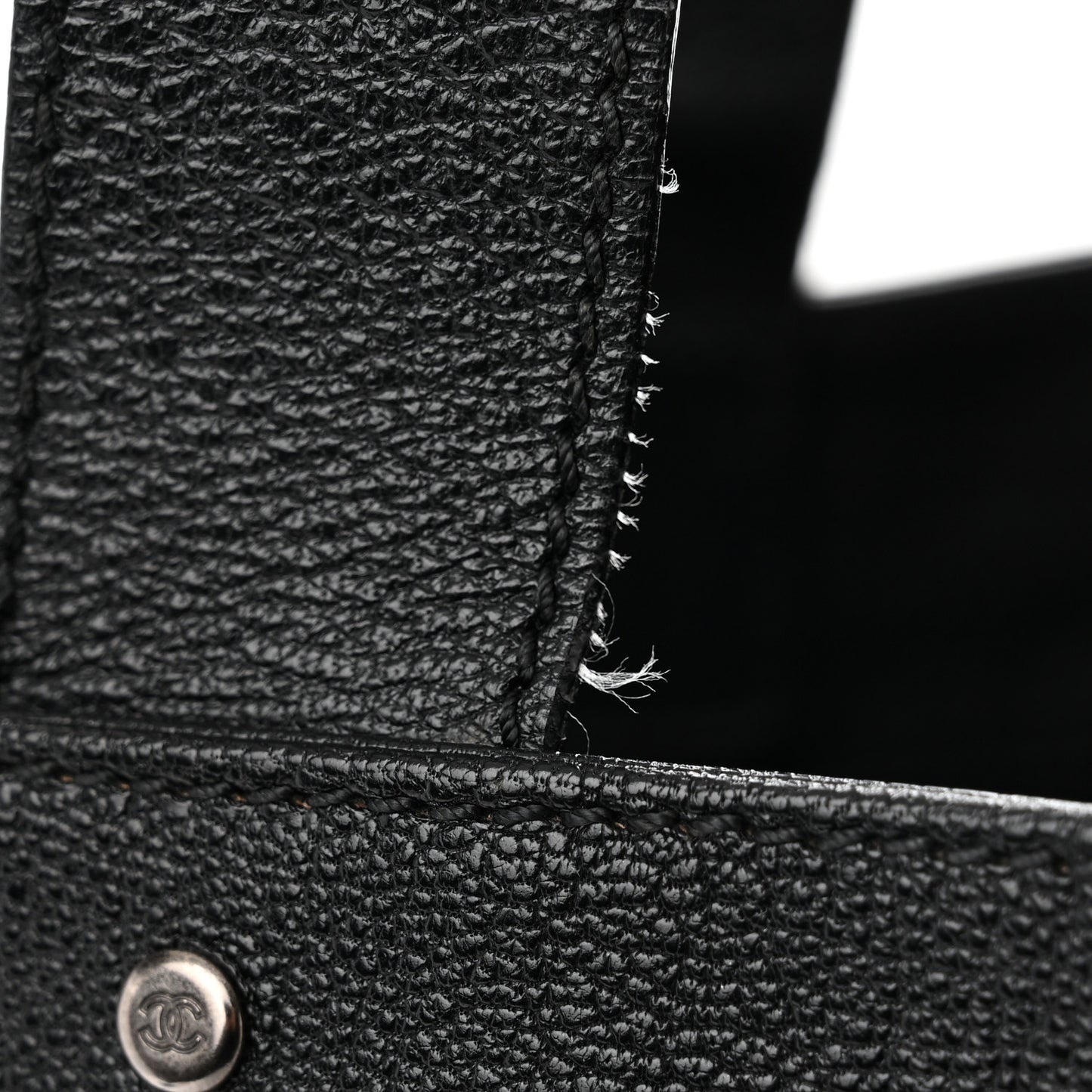 Goatskin Perforated Large CC Tote Black