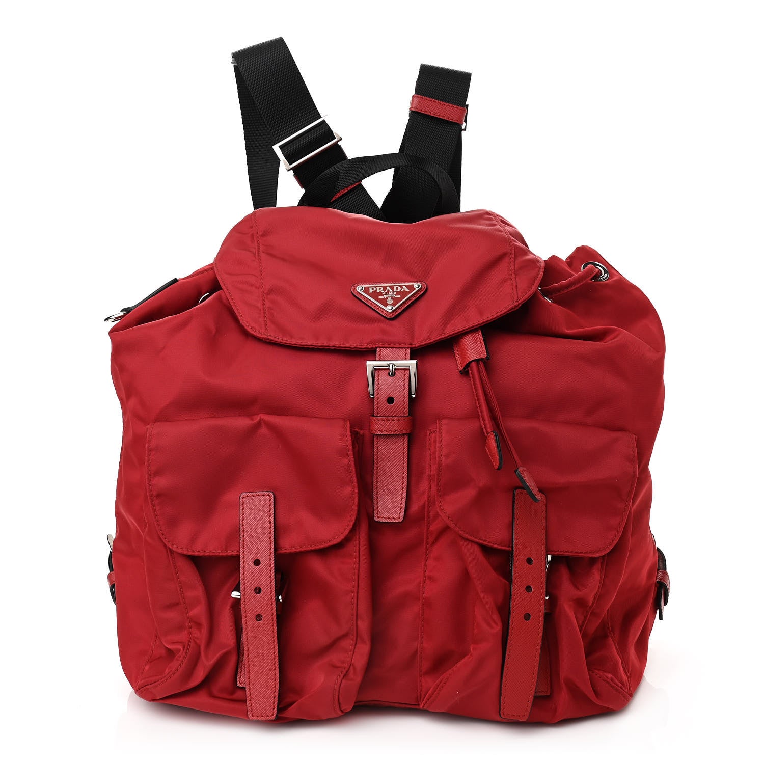 Prada Tessuto Nylon Saffiano Vela Medium Backpack Fuoco 3 of 10