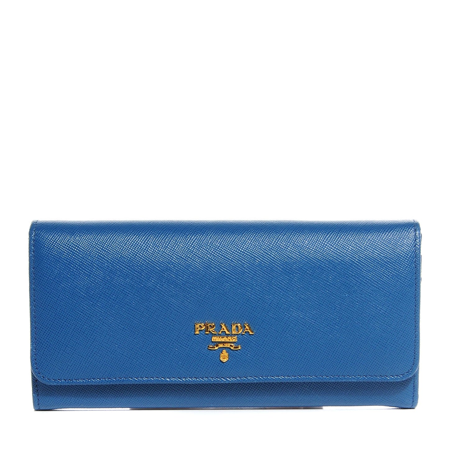 Saffiano Metal Continental Flap Wallet Cobalto