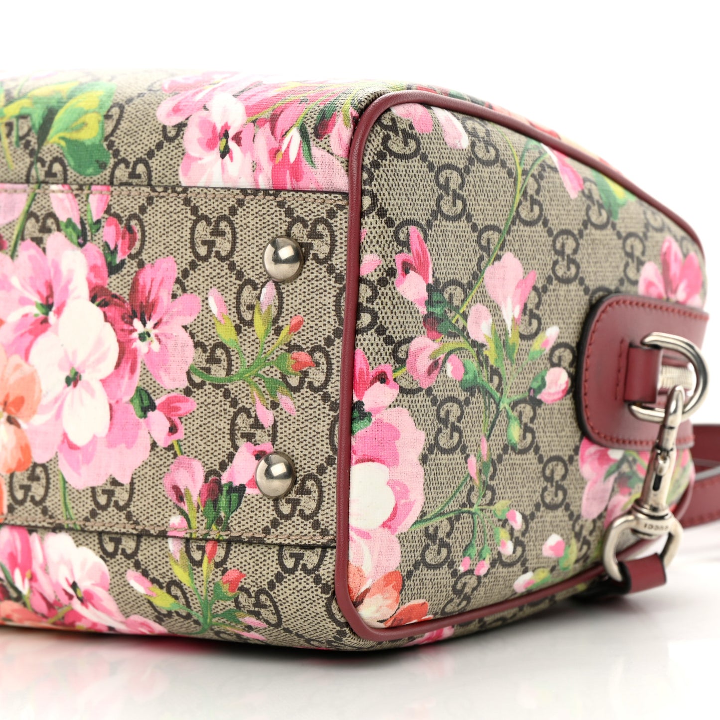 GG Supreme Monogram Blooms Small Boston Beige Multicolor Dry Rose