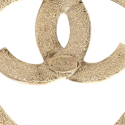 Chanel Metal Crystal CC Heart Drop Earrings Gold Black 4 of 4