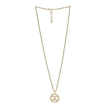 Chanel Pearl CC Round Pendant Necklace Gold 3 of 6
