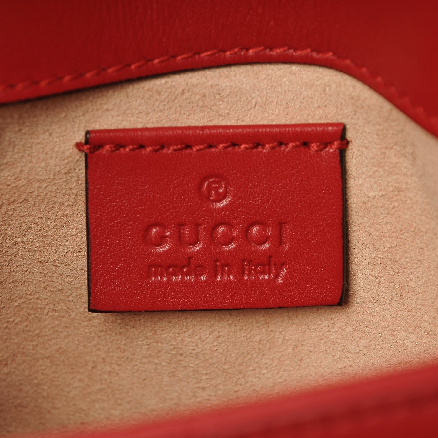 Calfskin Matelasse Super Mini GG Marmont Shoulder Bag Hibiscus Red