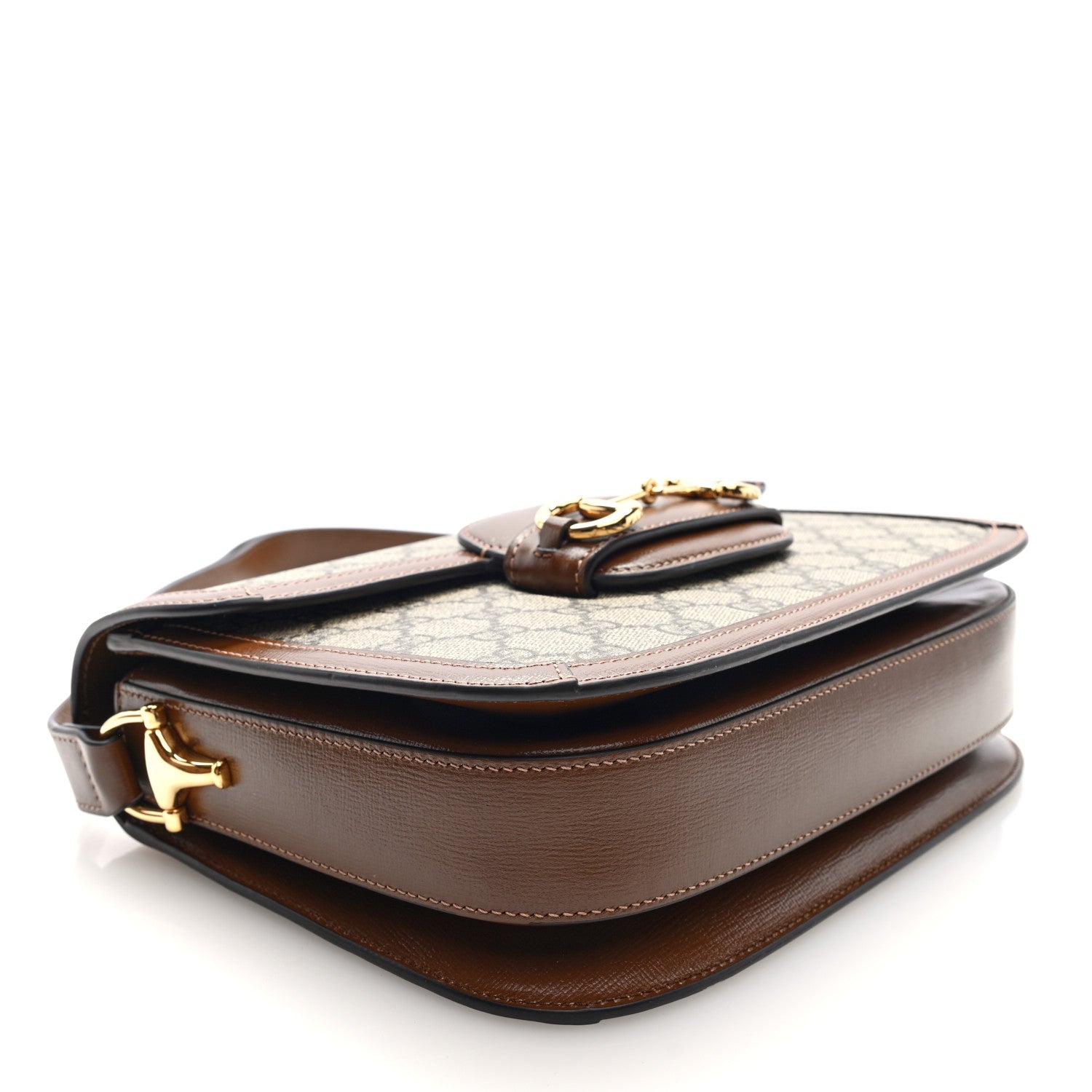 Gucci GG Supreme Monogram Horsebit 1955 Shoulder Bag Beige Brown Sugar 4 of 9