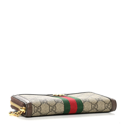 Gucci GG Supreme Monogram Web Ophidia Zip Around Wallet Brown 4 of 8