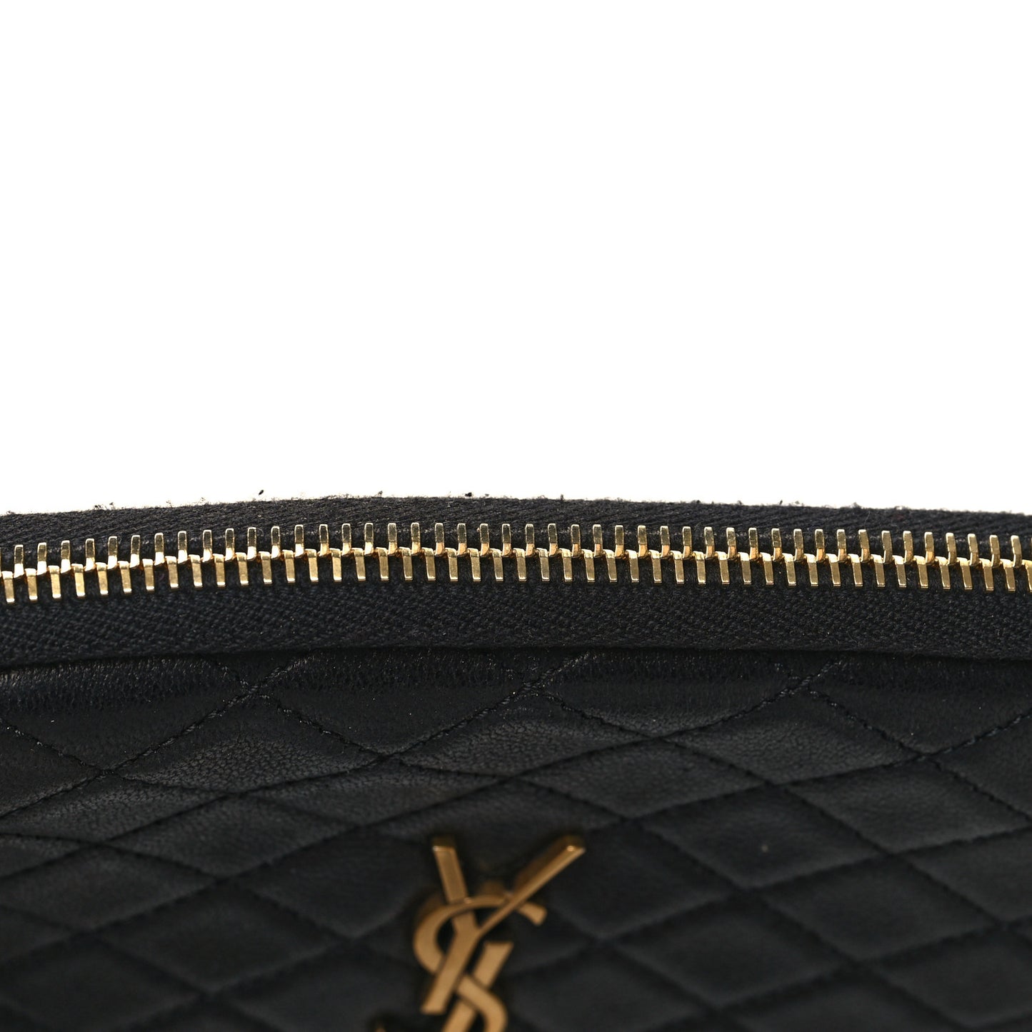Lambskin Quilted Gaby Zipped Pouch Black