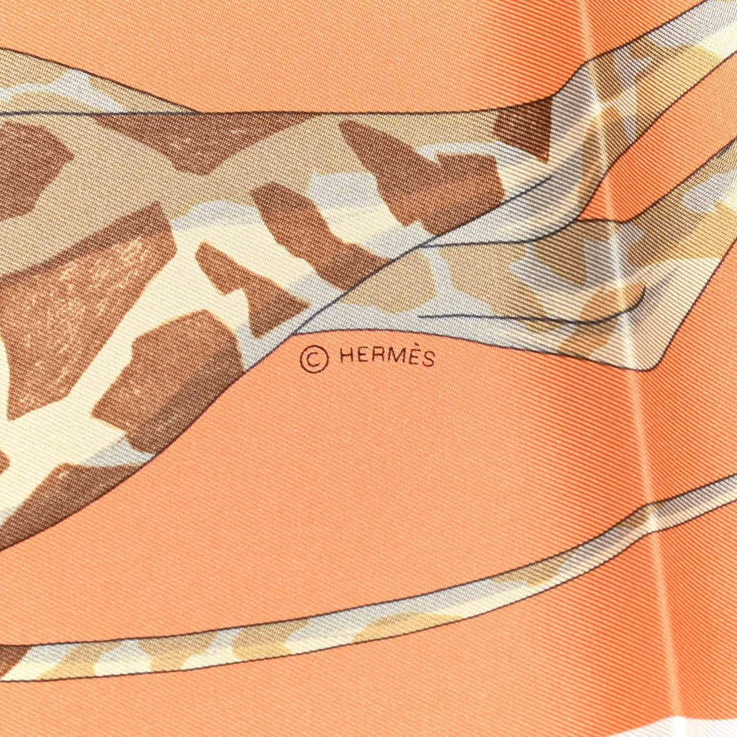 Silk Story 90 Scarf Abricot Beige Vert