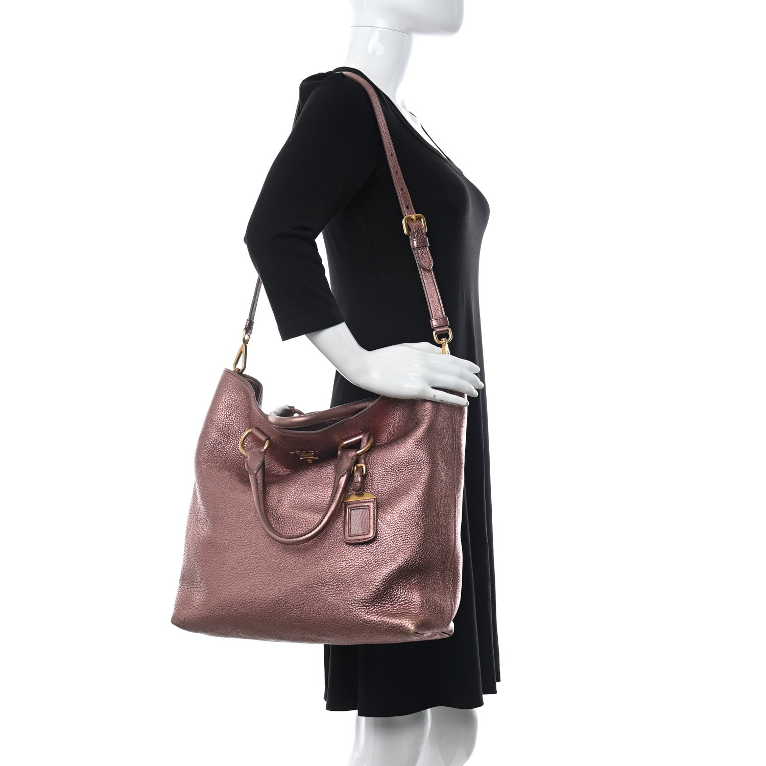 Prada Vitello Daino Shopping Tote Cipria Mordo 2 of 11