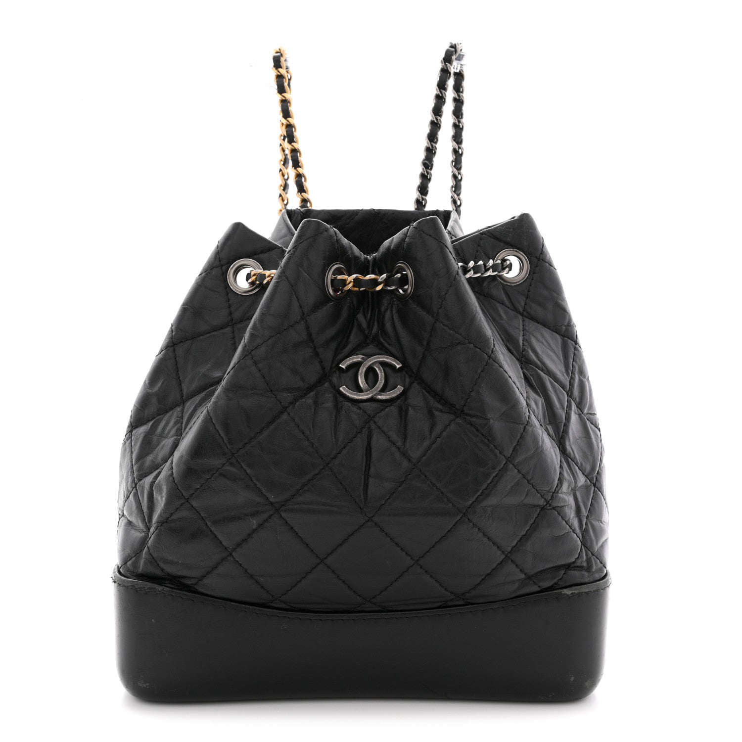Chanel Aged Calfskin Quilted Small Gabrielle Backpack Black 1 of 13