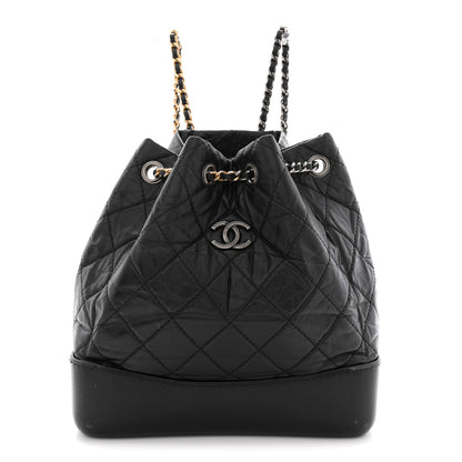 Chanel Aged Calfskin Quilted Small Gabrielle Backpack Black 1 of 13