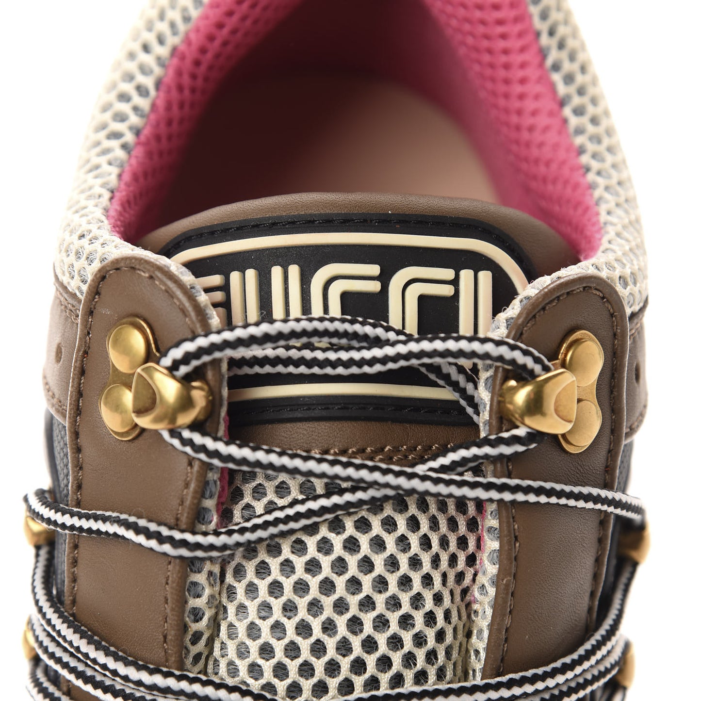 X SEGA Mesh Canvas Calfskin Womens Flashtrek Sneakers 38 White Box Pink Ardesia Loess