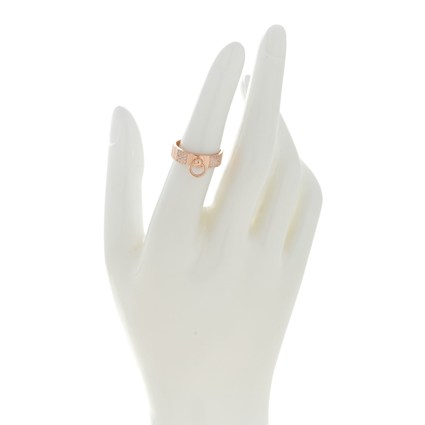 18K Rose Gold Diamond PM Collier de Chien Ring 53 6.5