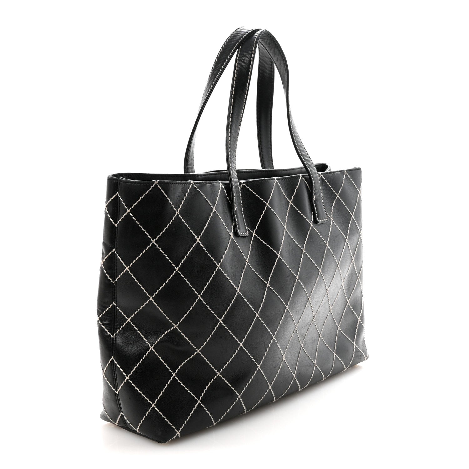 Chanel Calfskin Wild Stitch Large Tote Black 3 of 10
