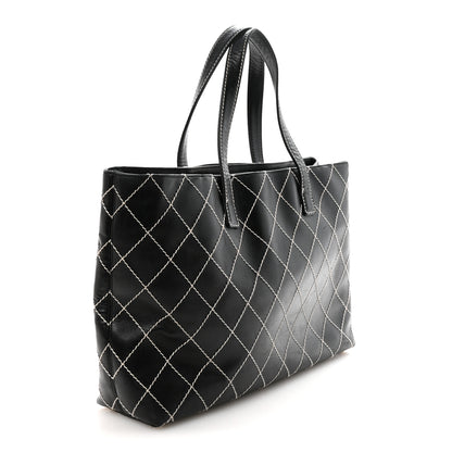 Chanel Calfskin Wild Stitch Large Tote Black 3 of 10