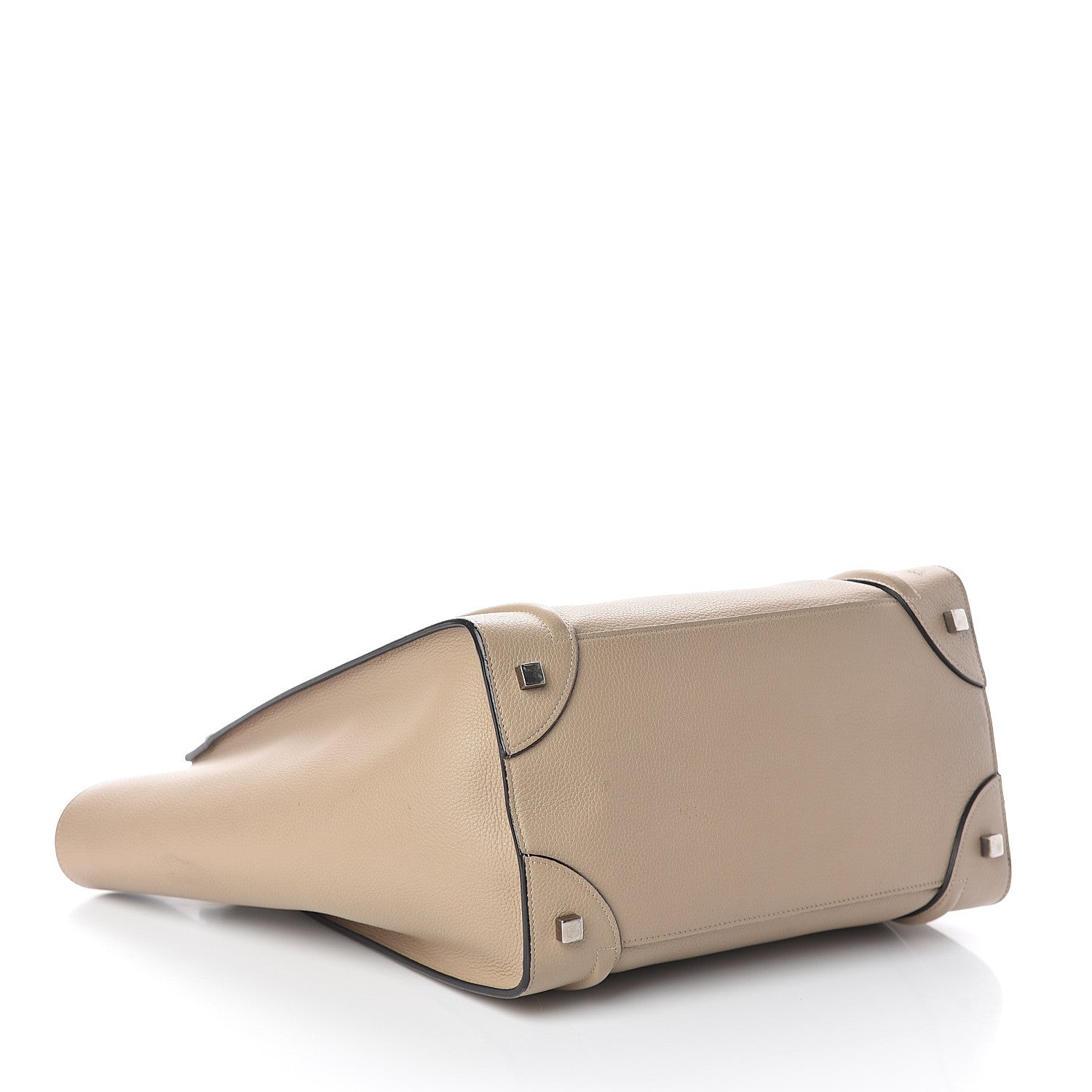 Celine Drummed Calfskin Mini Luggage Dune 3 of 9