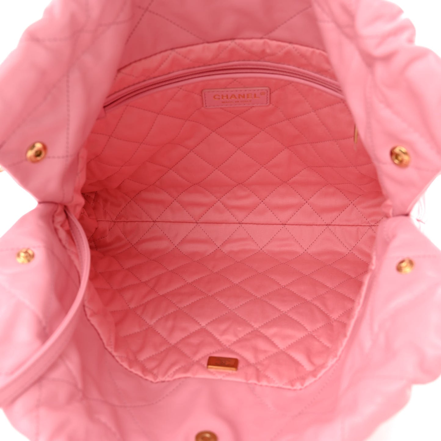 Shiny Calfskin Quilted Small Chanel 22 Light Pink