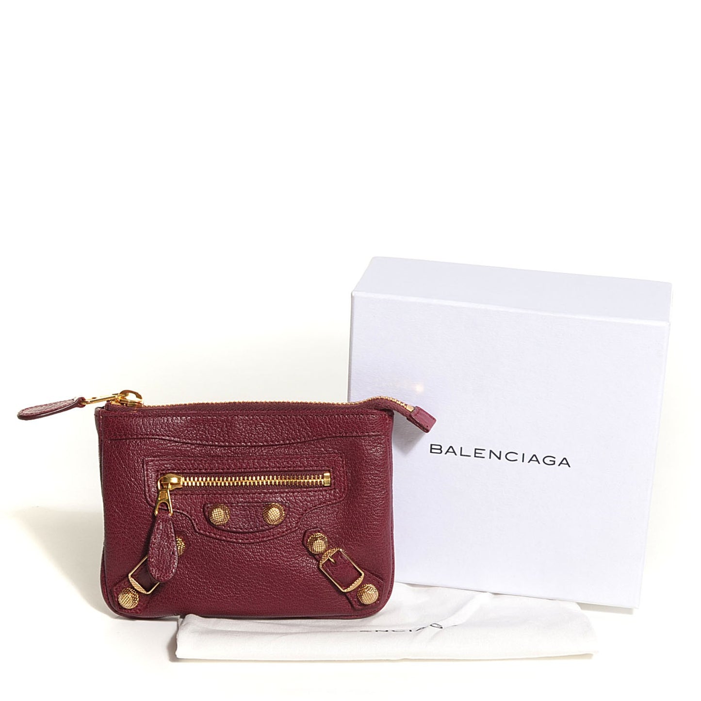 Chevre Hamilton Giant 12 Gold Hardware M Porte-Monnaie Coin Purse Cassis