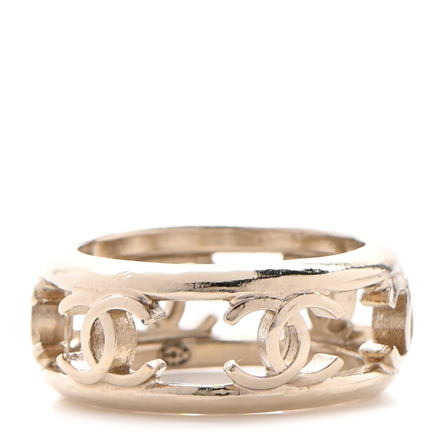Chanel Metal Chain CC Ring 6.25 Golden 1 of 4